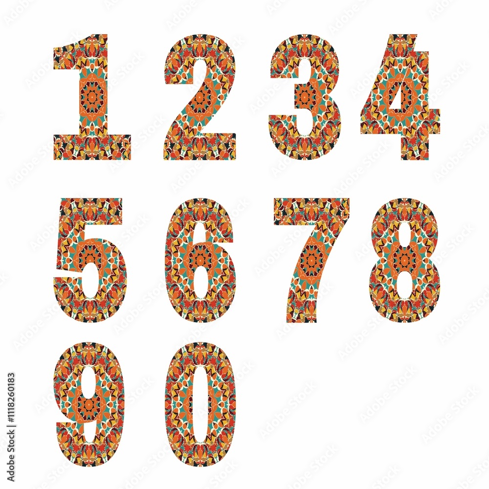 pink and white numbers set of elements