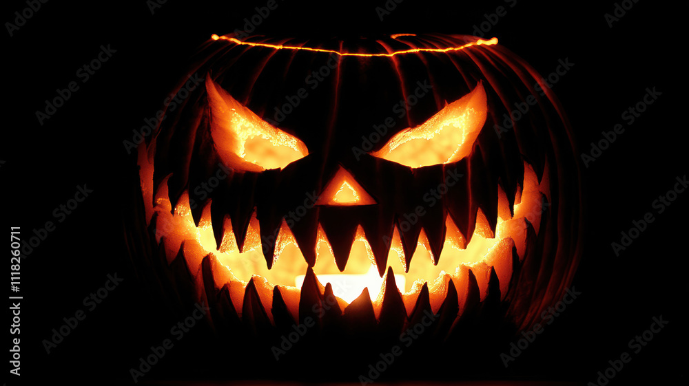Halloween Pumpkin with Creepy Candlelight Glow Halloween Pumpkin with Creepy Candlelight Glow