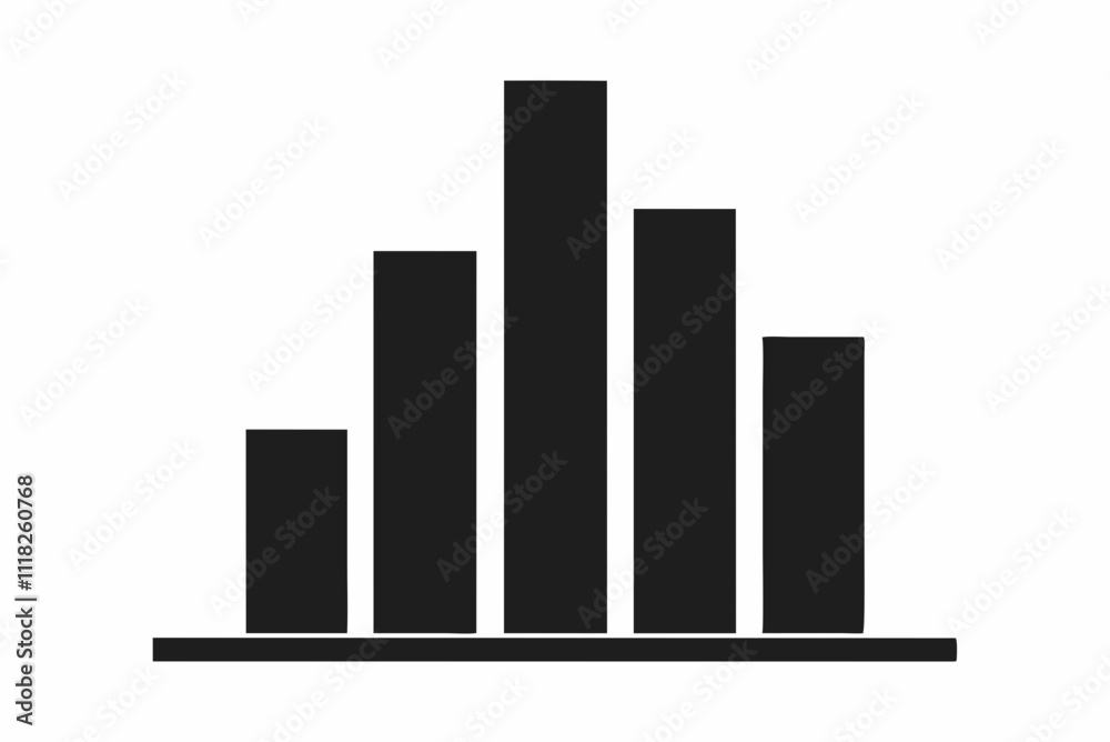 Black Silhouette Bar Graph Icon Vector Design Black Silhouette Bar Graph Icon Vector Design