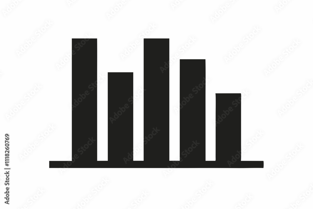 Black Silhouette Bar Graph Icon Vector Design Black Silhouette Bar Graph Icon Vector Design