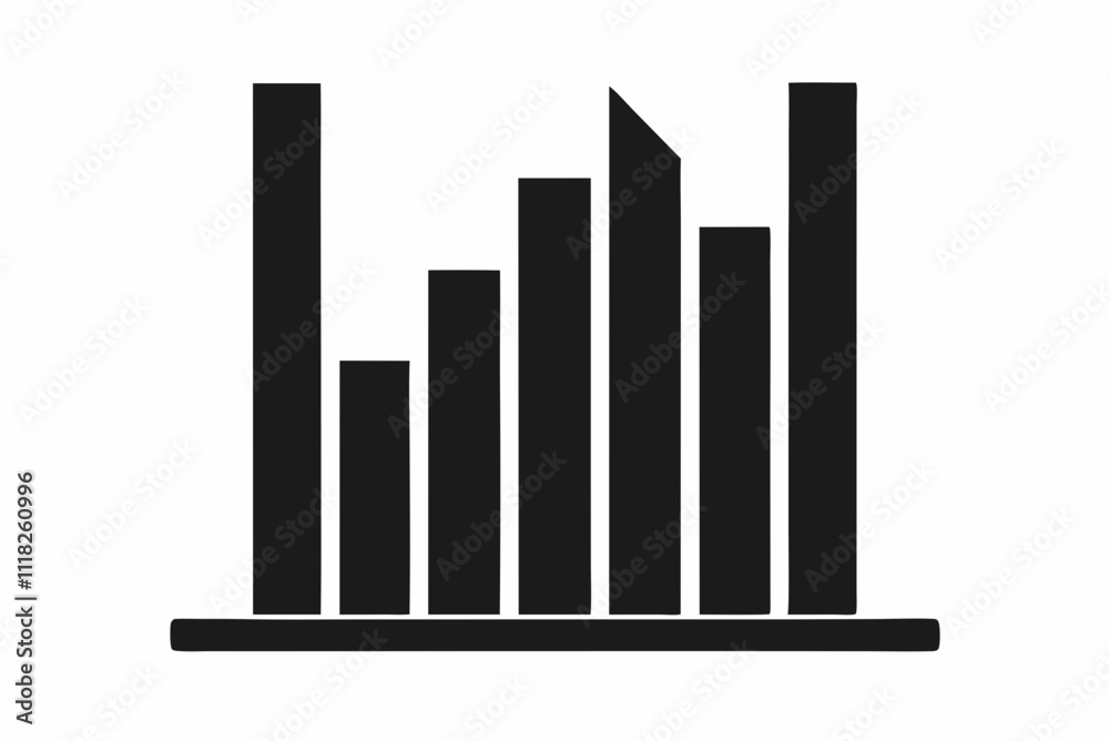 Black Silhouette Bar Graph Icon Vector Design Black Silhouette Bar Graph Icon Vector Design
