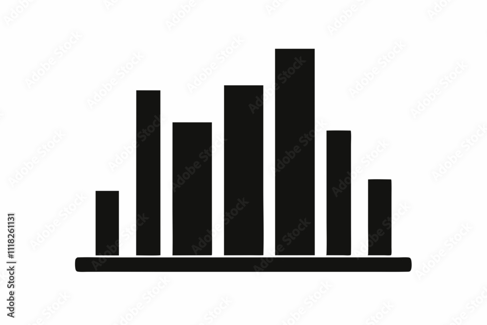 Black Silhouette Bar Graph Icon Vector Design Black Silhouette Bar Graph Icon Vector Design