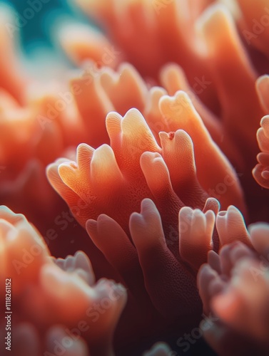 Close-up of vibrant coral structure underwater. photo