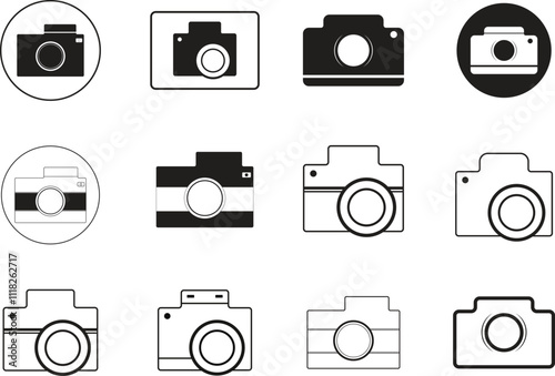 Camera icon image design set . Photo camera in flat style. Camera symbol.