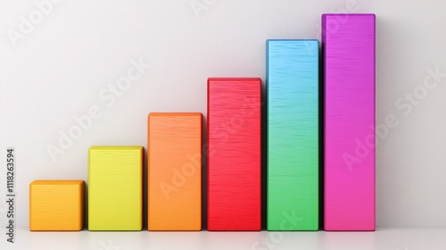 2025 Goals Setting With Vision And Strategy Concept. Colorful bar graph representing data progression and growth.