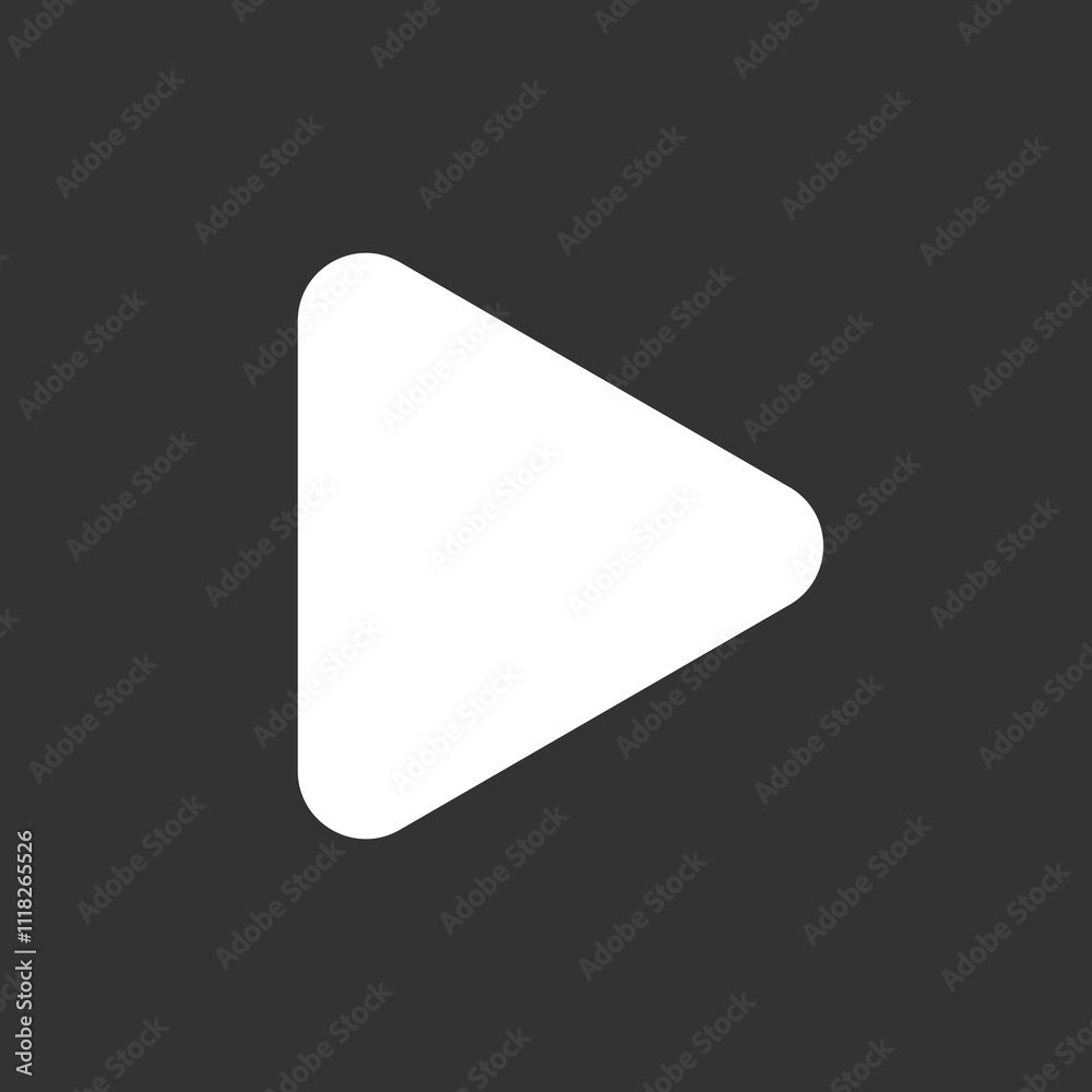 Minimalist White Play Button Icon Minimalist White Play Button Icon