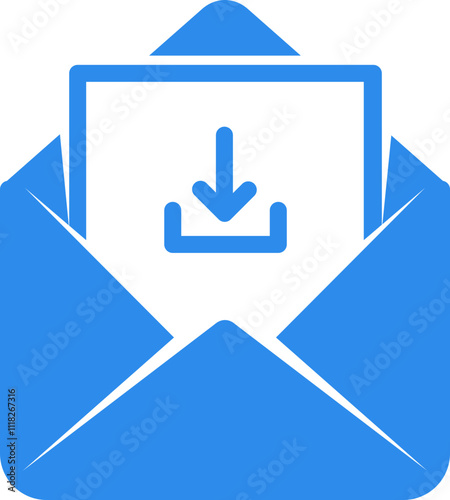 Email Download Icon with Blue Envelope