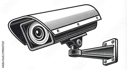 Security Camera Badge Icon Design Showcasing Standard CCTV Monitoring Features. Generative AI photo