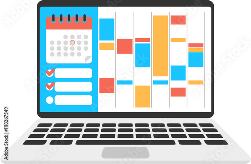 Digital Planner on Laptop Screen