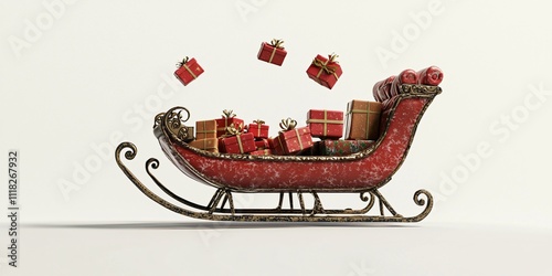 Wallpaper Mural Christmas Sleigh Overflowing with Gifts Festive Holiday Season Torontodigital.ca