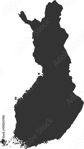 Silhouette Map of Finland