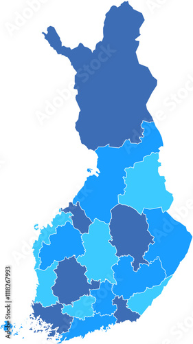 Color-Coded Map of Finland's Regions