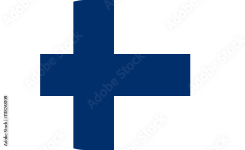 Rounded Finnish Flag Icon Design