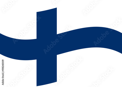 Waving Finnish Flag Illustration