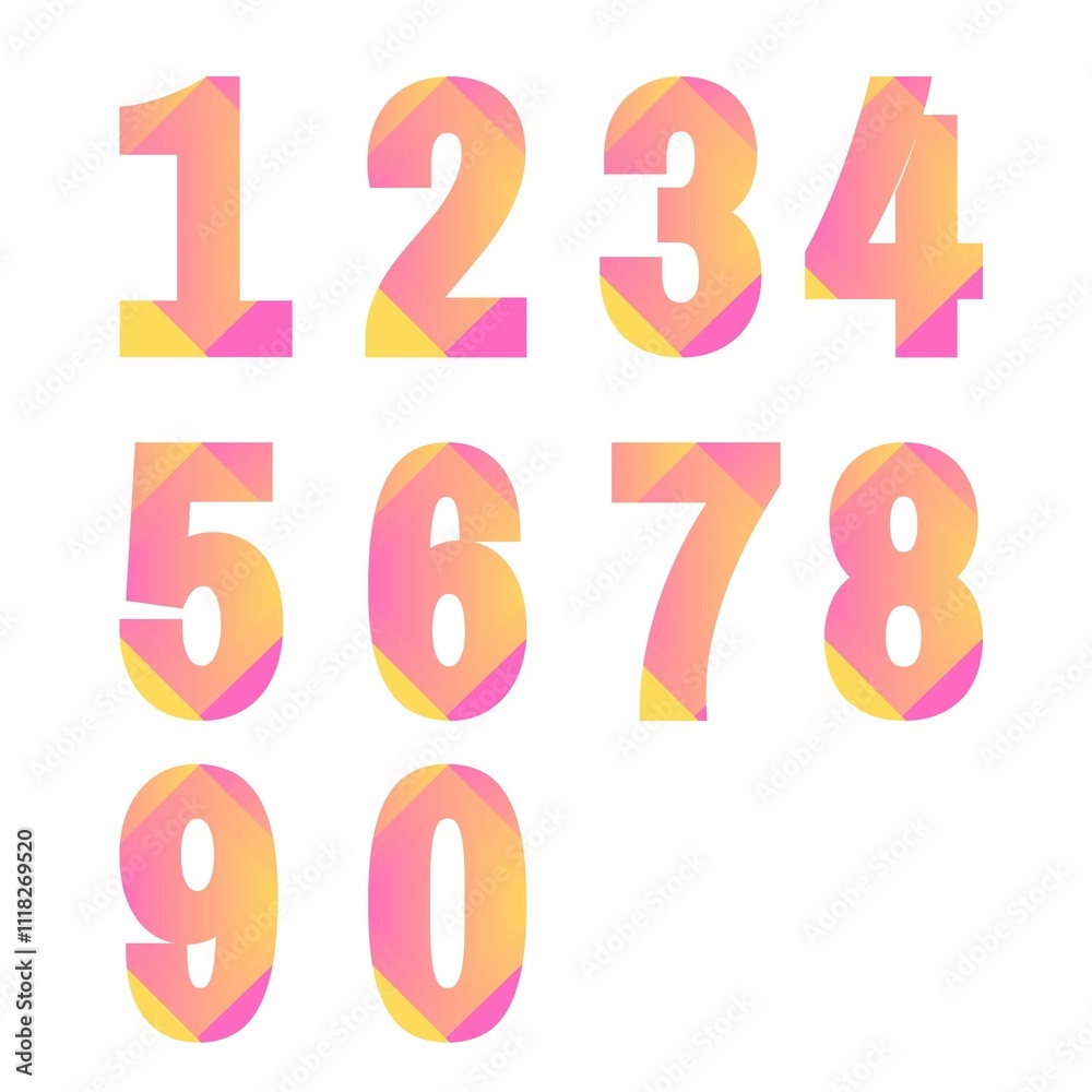 numbers made of colorful splashes set of numbers numbers made of colorful splashes set of numbers
