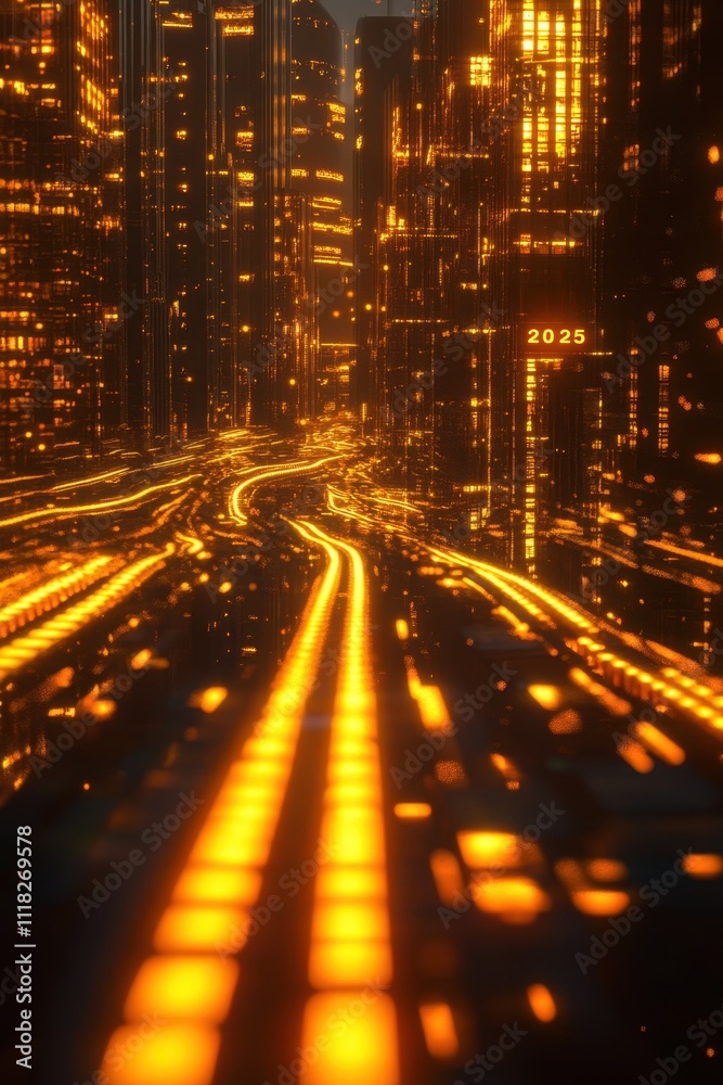 Golden Light and Shadow in the Future City Golden Light and Shadow in the Future City