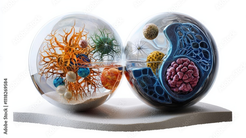 Cross-sectional plant and animal cell comparison chart highlighting key ...