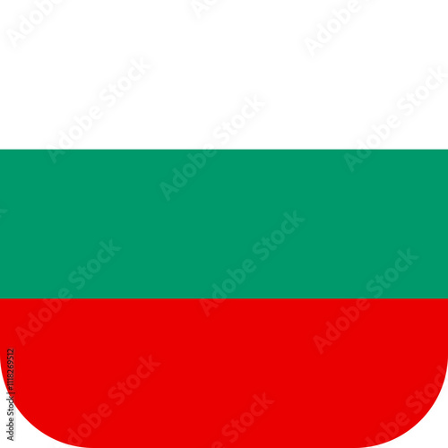 Rounded Square Icon of Bulgarian Flag