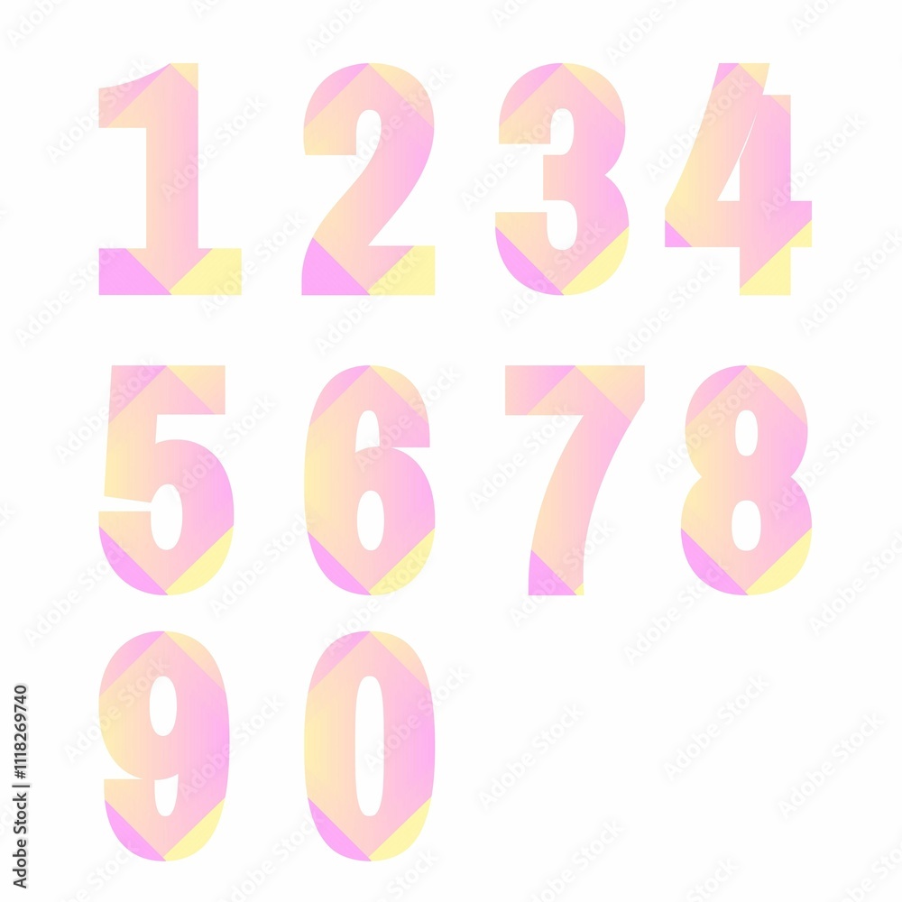 pink and white numbers pink and white numbers