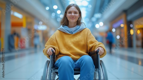 Wallpaper Mural woman in wheelchair in shopping mall Torontodigital.ca