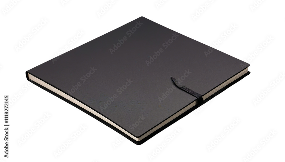 PNG of Elegant black notebook with a sleek design, perfect for note-taking or journaling on transparent background. PNG of Elegant black notebook with a sleek design, perfect for note-taking or journaling on transparent background.