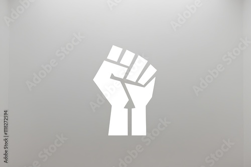 Black Hand, isolated on white revolution hand freedom concept, 