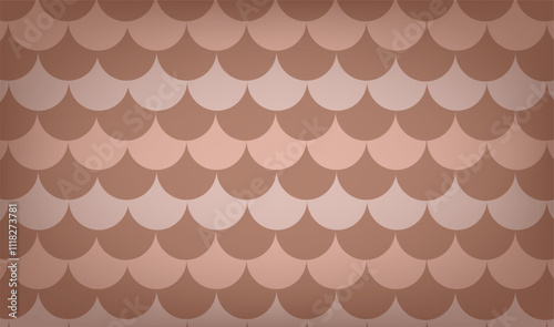 Mocha  Mousse color. beige brown pattern background with alternating dark and light shell shape creating  geometric texture. vector illustration,