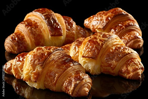 a transparent background with a set of croissants