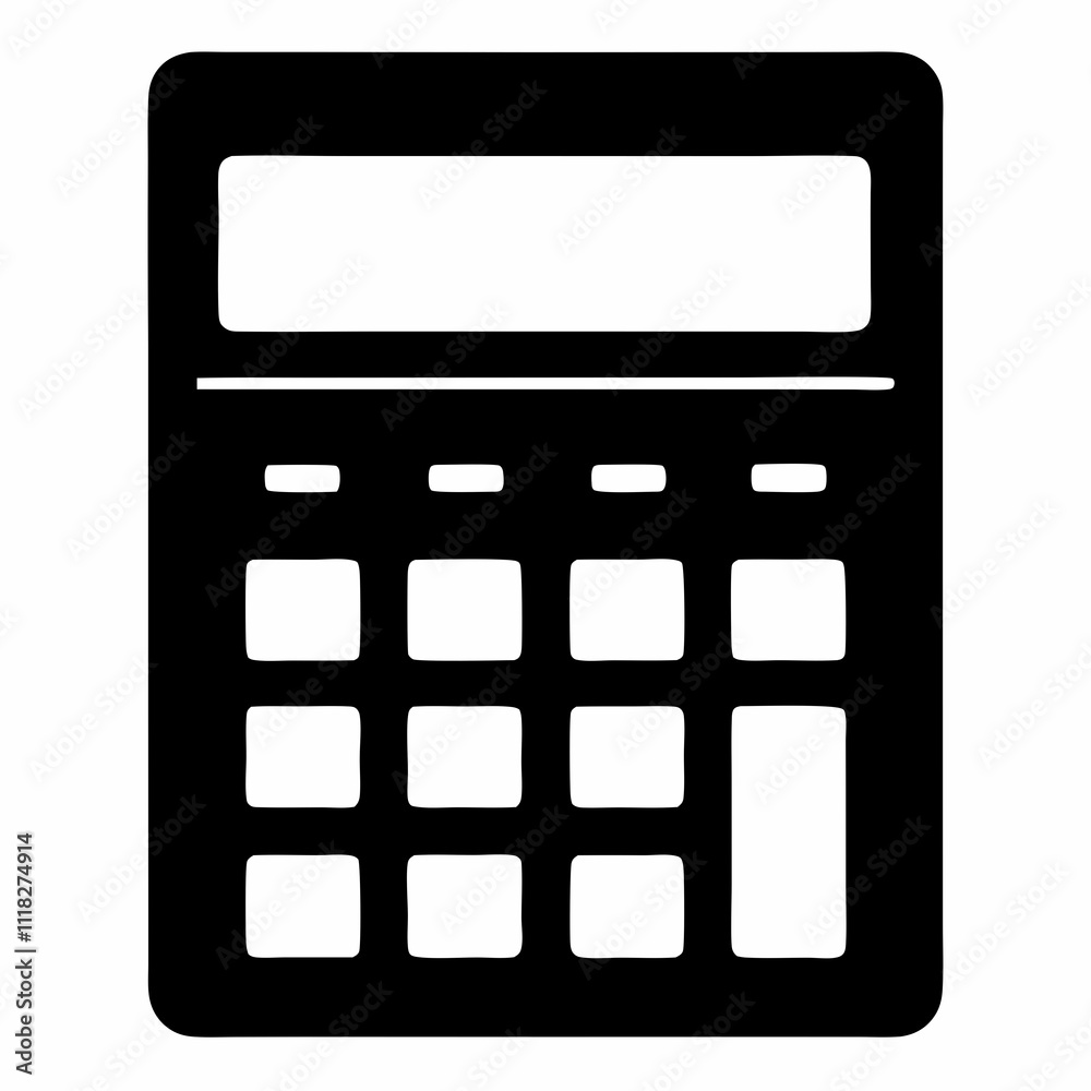 Black Silhouette Calculator Icon Vector Design Black Silhouette Calculator Icon Vector Design