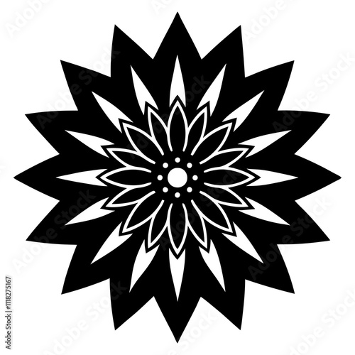 black and white flower