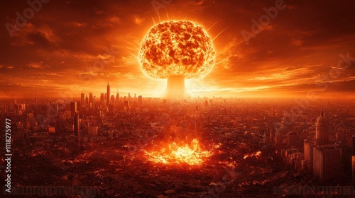 Wallpaper Mural Fiery nuclear explosion above city. Torontodigital.ca