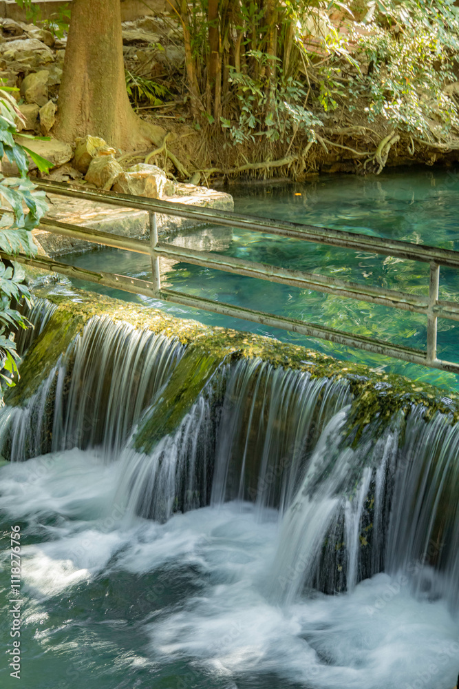 Naklejka premium A gorgeous waterfall captured in long exposure, Thailand.