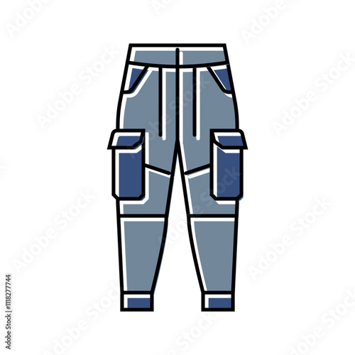 cargo pants streetwear cloth fashion color icon vector. cargo pants streetwear cloth fashion sign. isolated symbol illustration