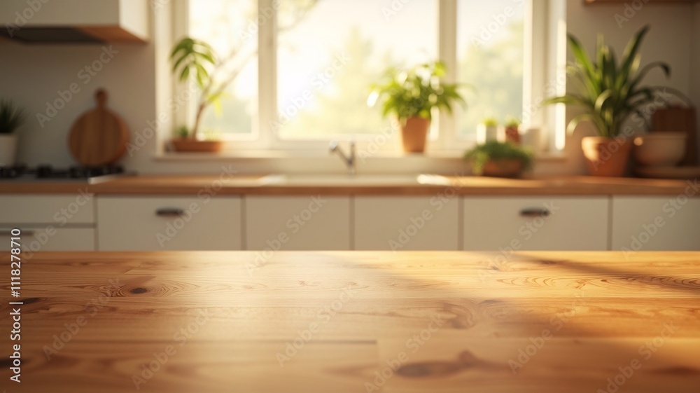 Clean wooden countertop with detailed natural grain, softly lit by diffused daylight, with blurred modern kitchen elements and small green plants in the background for a calm, professional look. Clean wooden countertop with detailed natural grain, softly lit by diffused daylight, with blurred modern kitchen elements and small green plants in the background for a calm, professional look.