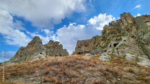 Byzantine Rock Monastery in Kirkinler locality in Iscehisar district of Afyonkarahisar province in the western Anatolia in Turkey. photo