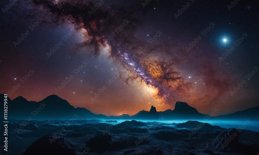 Fototapeta premium 우주오로라 멋진우주배경