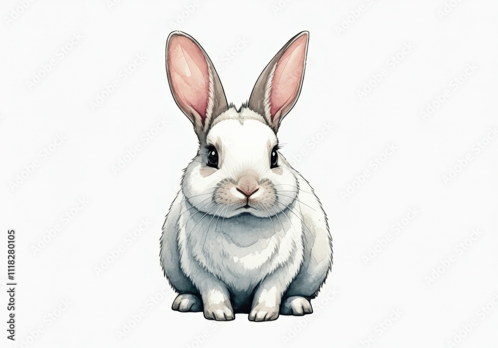 Fototapeta premium Adorable Watercolor Rabbit Illustration