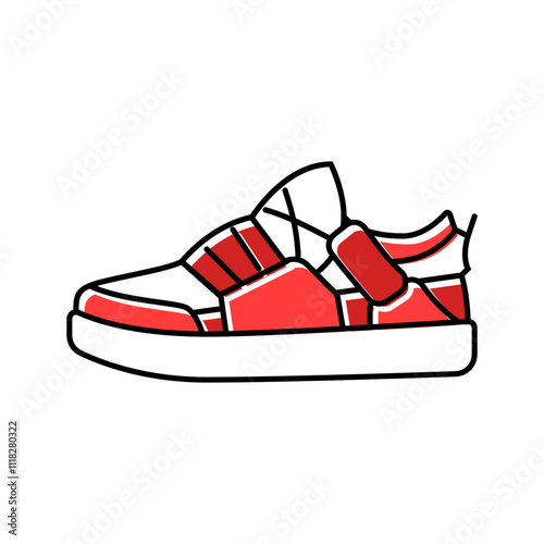 skate shoes streetwear cloth fashion color icon vector. skate shoes streetwear cloth fashion sign. isolated symbol illustration
