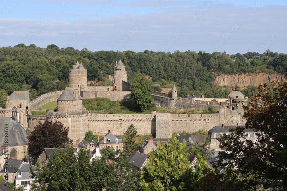 view of the medieval castle of Fougeres view of the medieval castle of Fougeres