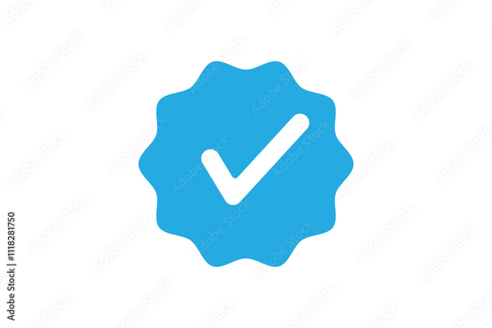 Blue tick verified social media account icon Blue tick verified social media account icon