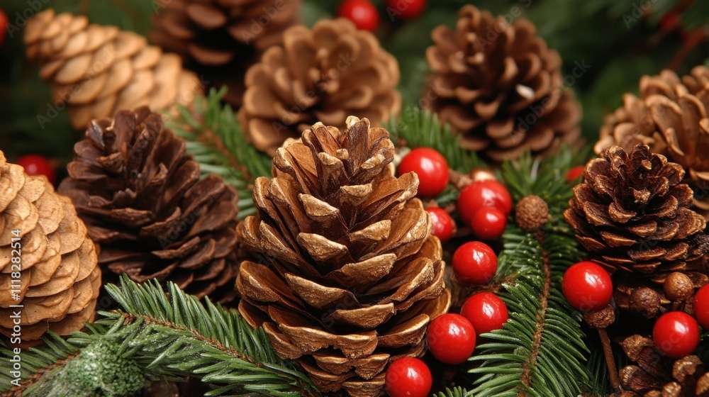 Christmas pine cone decor details Christmas pine cone decor details