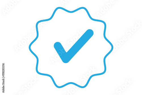 Blue tick verified social media account icon