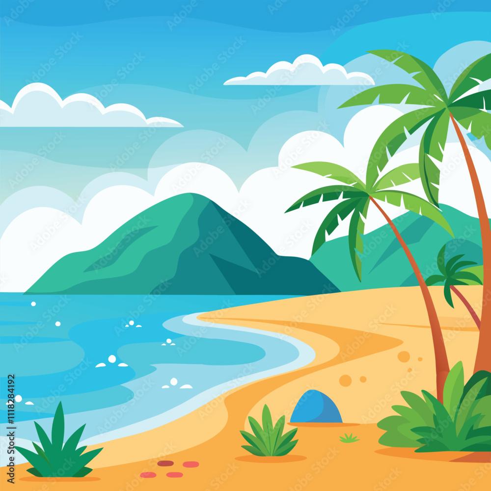 Obraz premium tropical island with palm trees