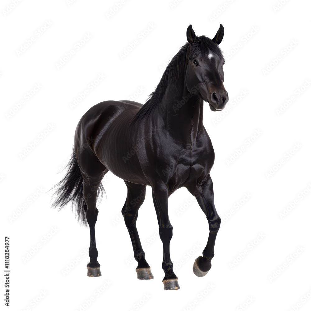 Black horse isolated on white background. Black horse isolated on white background.