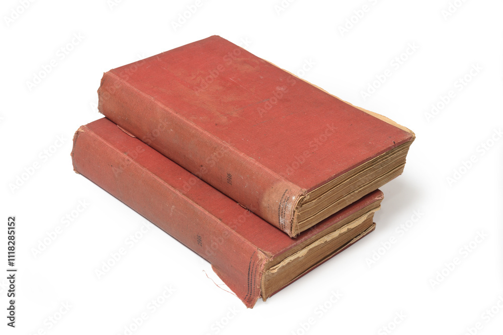 two old book isolated on white background two old book isolated on white background