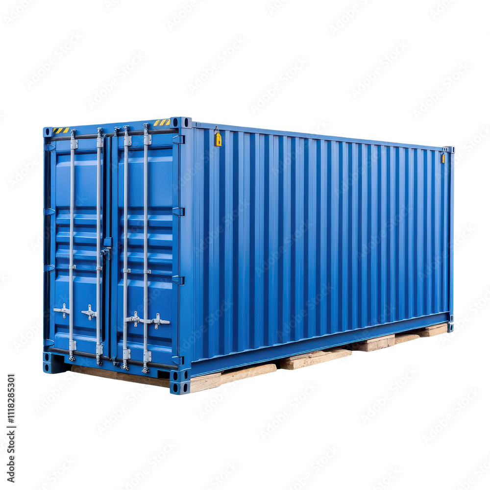 Blue shipping container isolated on white background. Blue shipping container isolated on white background.