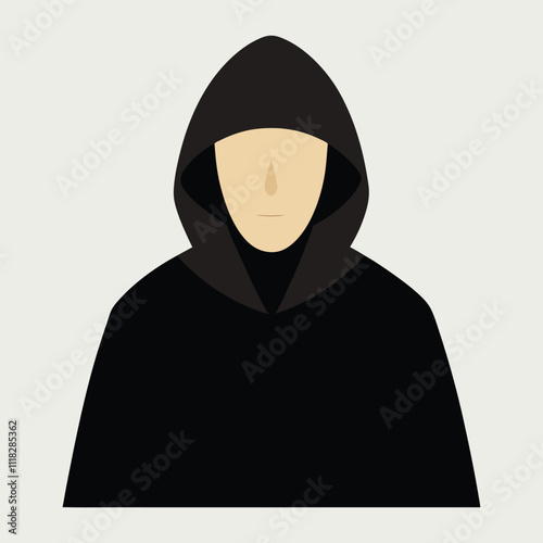 black mantle hood realistic composition with isolate.