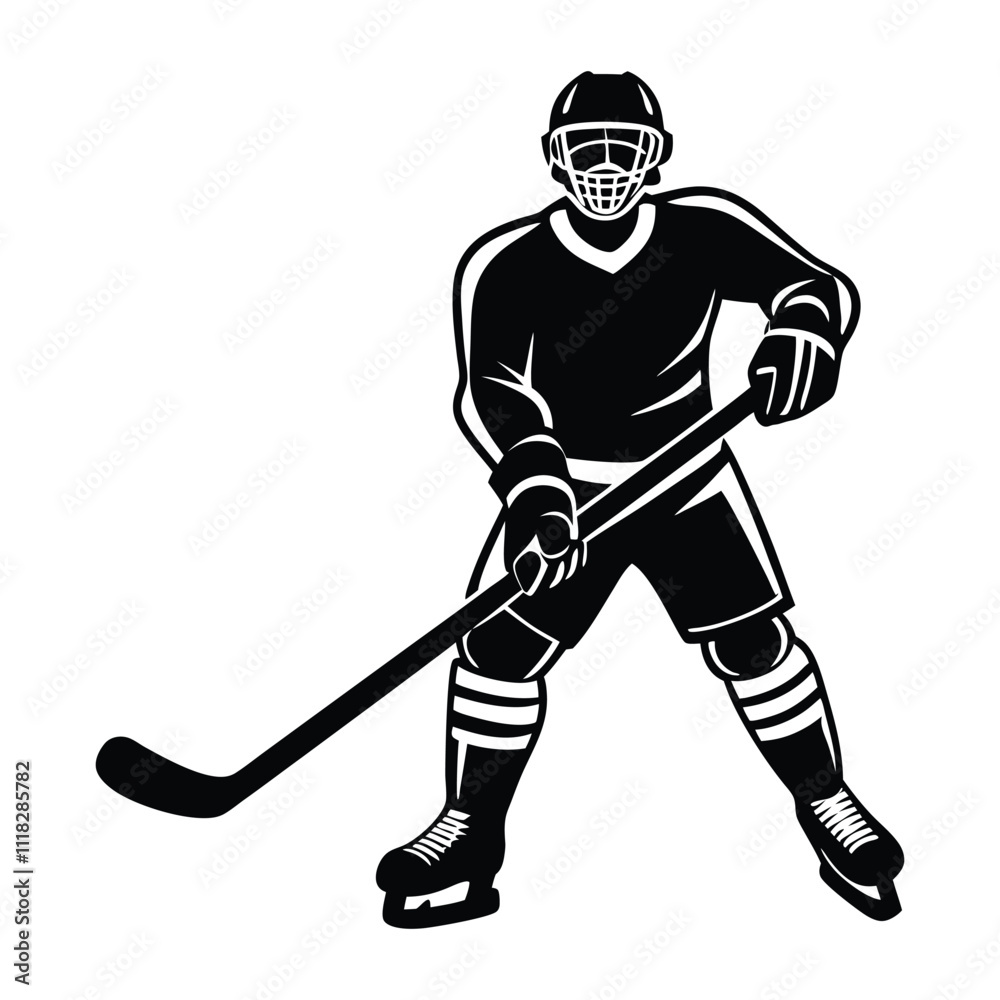 Fototapeta premium hockey player silhouette vector 