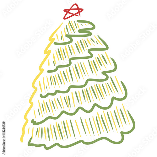 christmas, tree, holiday, celebration, winter, vector, christmas tree, decoration, star, xmas, illustration, card, fir, new year, design, green, pine, season, year, new, ornament, cartoon, merry, snow