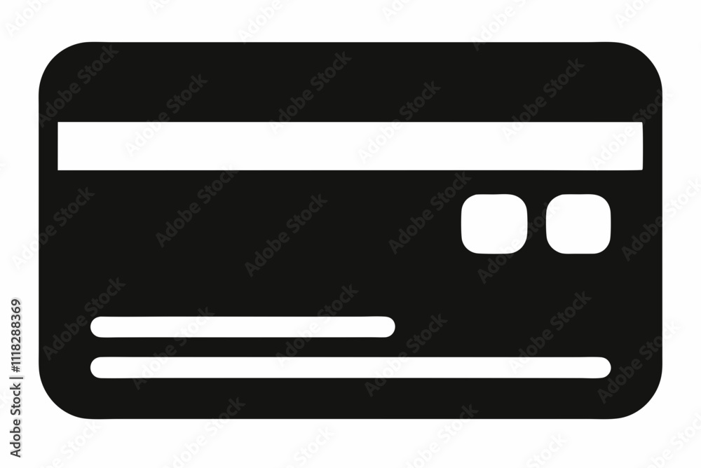 Black Silhouette Credit Card Icon Vector Design Black Silhouette Credit Card Icon Vector Design